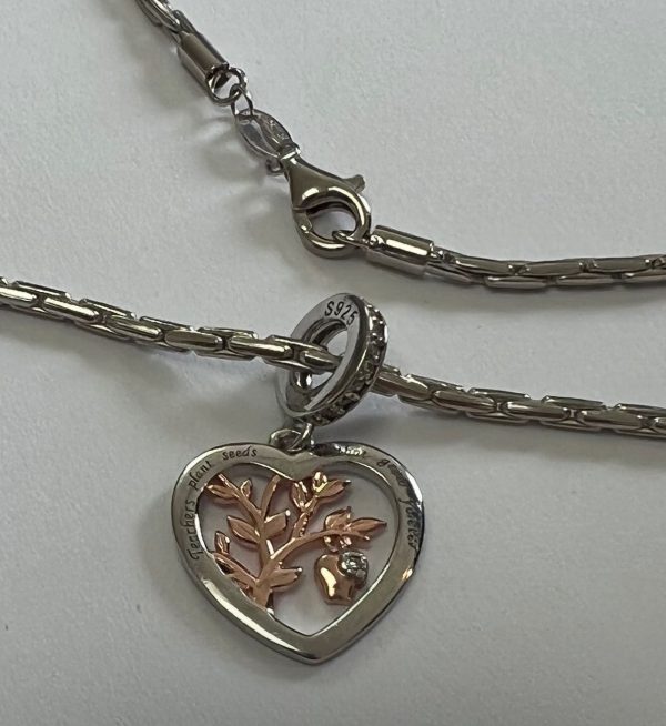 Bedel Teacher | Hart bedel rosé met tekst | 925 Sterling Zilver - Afbeelding 2