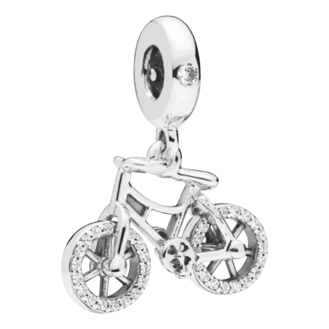 Nautisch Skalk navigatie Fiets bedel | Met zirkonia | 925 Sterling Zilver