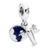Bedel Vliegtuig met wolk | 2-delig | 925 Sterling Zilver