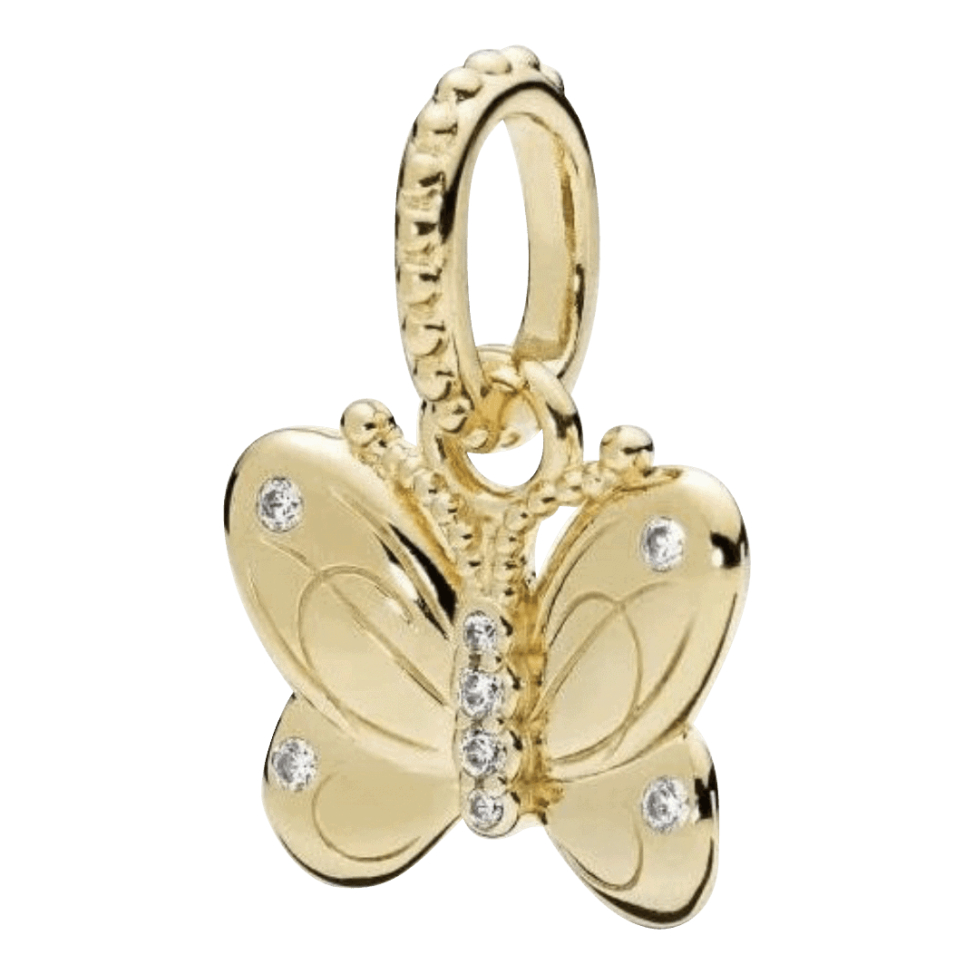 Aap gras Vertrappen Bedel vlinder gold charm | 925 Sterling Zilver