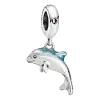 Bedel dolfijn blauw | Met zirkonia | 925 Sterling Zilver