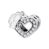 Bedel Verpleegster hart | Zorg bedel bead met zirkonia | 925 Sterling Zilver
