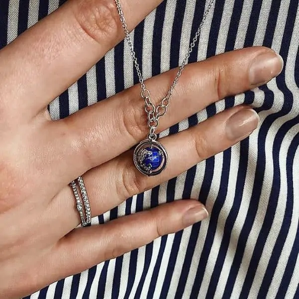 Bedel Wereldbol | Bewegende globe | 925 Sterling Zilver - Afbeelding 2