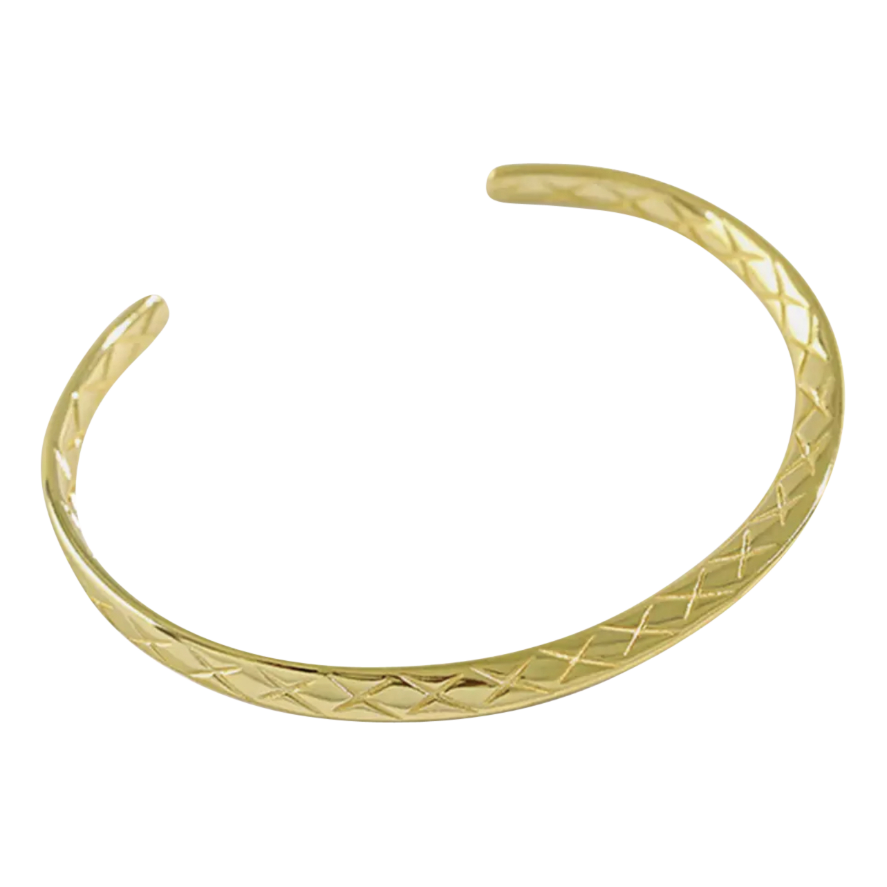 Product Afbeelding bovenaanzicht van onze mooie bangle armband met slangen patroon in 925 sterling zilver met 18 karaat gouden laag