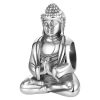 Product Afbeelding Vooraanzicht van onze prachtige bedel uit de geloof en geluk collectie. Deze boeddha vrouw zittend is gemaakt van 925 sterling zilver.