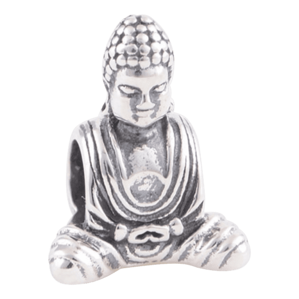 Product Afbeelding vooraanzicht van onze nieuwe boeddha bedel. Deze bouddha bead is gemaakt van 925 sterling zilver en heeft veel gedetailleerde kenmerken van de boedha. Uiteraard gemaakt van 925 sterling zilver en keurmerk stempel.