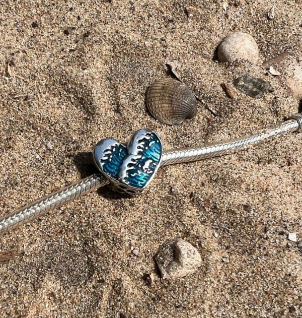 Bedel hart golven oceaan | 925 Sterling zilver - Afbeelding 2