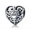 Vooraanzicht van onze prachtige valentijn hart you and me. The you staat op de voorkant en de me op de achterkant. Verder is deze bead helemaal opengewerkt. Gemaakt van hoogwaardig 925 sterling zilver. Perfect valentijn cadeau.