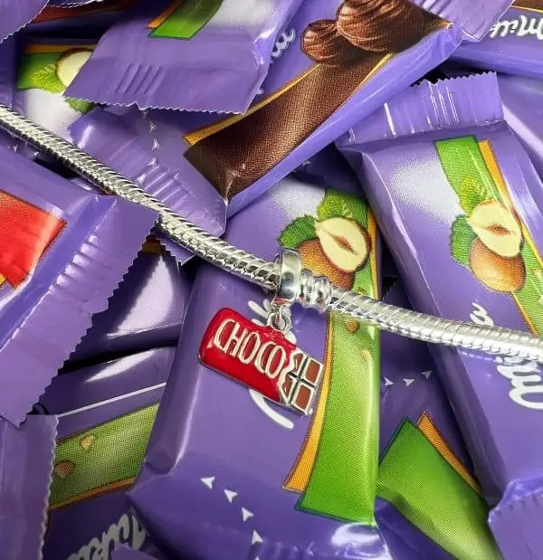 Bedel Chocolade reep | Charm bedel | 925 Sterling Zilver - Afbeelding 2
