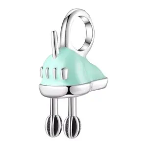 Product Afbeelding Zijaanzicht van onze prachtige mixer uit de categorie hobby en beroepen. Deze charm is gemaakt van 925 sterling zilver en met mint emaille afgewerkt. Deze mixer is een hobby bedel.