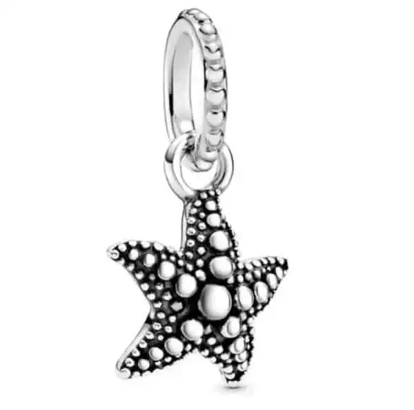 Product Afbeelding Vooraanzicht van onze zee en oceaan collectie. Deze zee ster charm is gemaakt van 925 sterling zilver.