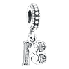 Product Afbeelding Vooraanzicht van onze nieuwe 13 jaar bedel. Deze mooie charm is bezet met zirkonia en ster als 2-delige toevoeging. Heb je een verjaardag van iemand die 13 jaar wordt, dan is deze charm de bedel die je nodig hebt.