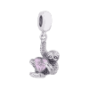 Product Afbeelding Vooraanzicht van onze nieuwe dieren bedel. Deze luiaard charm met roze zirkonia hart in handen is gemaakt van 925 Sterling Zilver. Hangen aan de charm is de luiaard een unieke bedel.