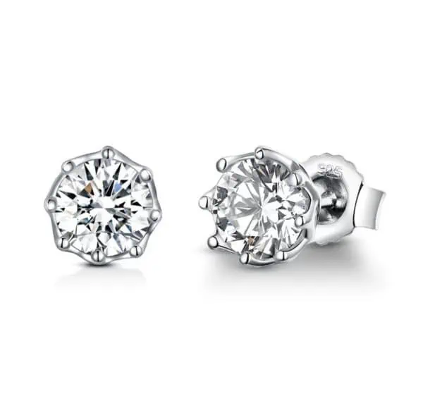 Product Afbeelding Vooraanzicht van onze prachtige zirkonia XL studs. Deze oorbellen zijn gemaakt van 925 sterling zilver en hebben een grote zirkonia steen.