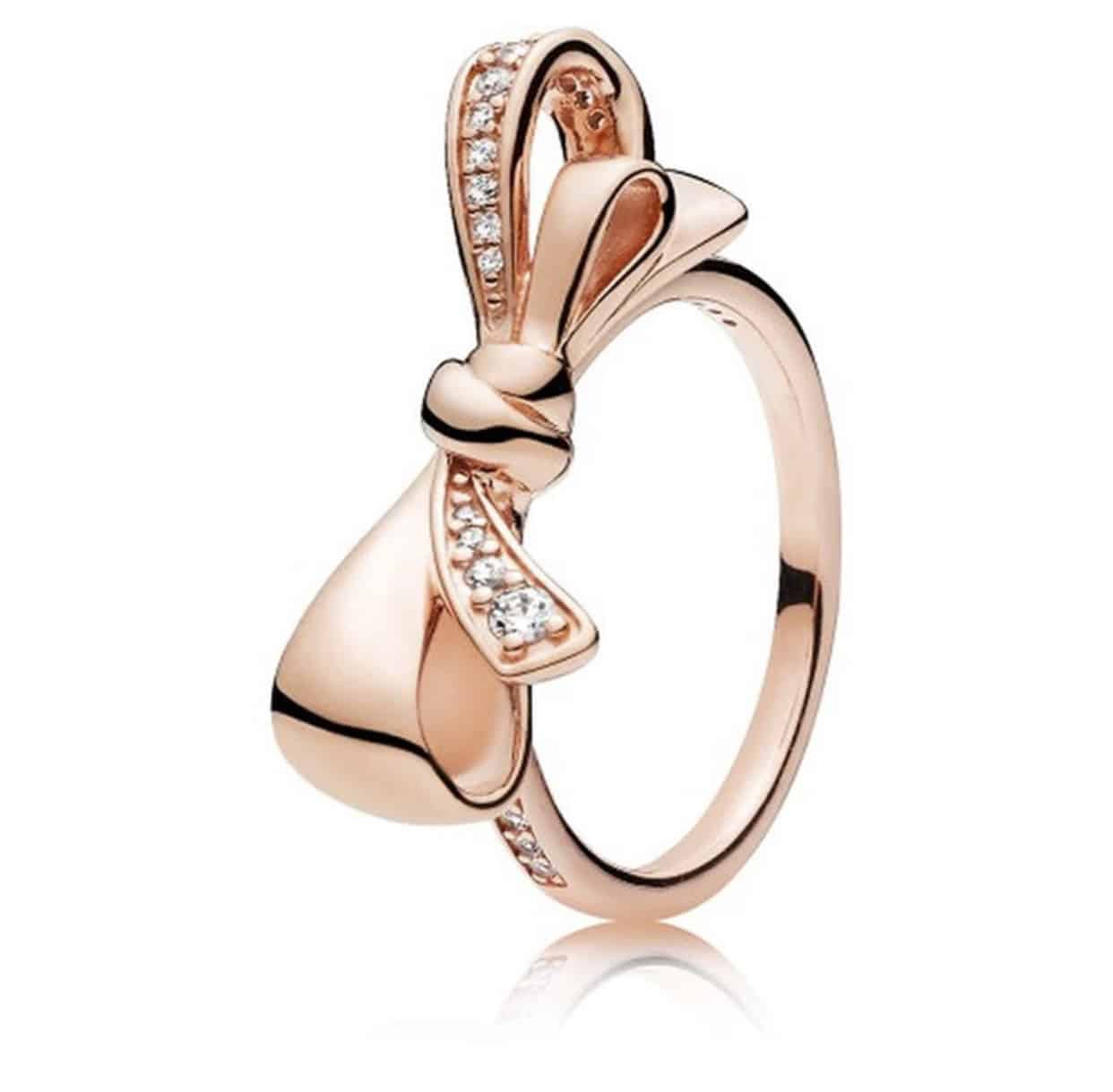 condoom hoorbaar lezer Strik ring rosé zilver | 925 Sterling Zilver Bedel.Shop