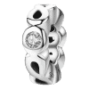 Product Afbeelding Vooraanzicht Spacer Infinity met zirkonia. Super mooie spacer met het infinity teken rondom gevuld met een zirkonia transparant. Natuurlijk gemaakt van 925 Sterling zilver