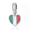 Bedel Italië | Hart vlag Italië | 925 Sterling Zilver